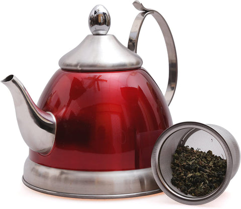 Creative Home Nobili-Tea 2 qt. Stainless Steel Tea Kettle with Tea Infuser